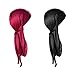 2 Stücke Seide Durag, Durag Men Silk Leichtgewichtige Atmungsaktive Bequeme Modische Du Rags Durag Silky Satin Durag für Männer Und Frauen (Schwarz, Rot)