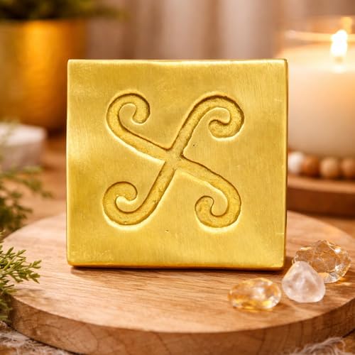 Image of Plus Value Brass Spiral Block for North-West Entrance Main Door Bedroom Kitchen Toilet Vastu Dosh Nivaran Remedies Products Items for Home & Office