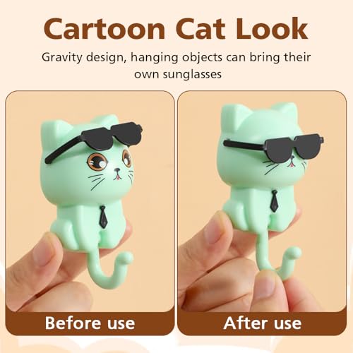 Ganchos para llaves de gato y bolsos, 4 colgadores de pared autoadhesivos 7