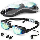 BGYTWEYTD Swim Goggles,Swimming Goggles No Leaking Anti Fog UV Full Protection with Nose Clip Earplugs,Swim Pool Goggles for Adult Men Women Youth