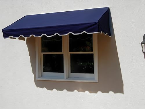 Easyawn Door and Window Sunbrella Canvas Awning / 5 Colors and 3 Sizes/Classic Awning (Navy 6 feet Wide)
