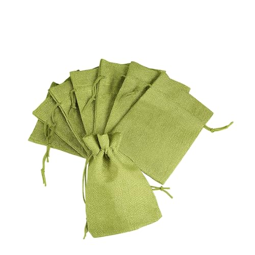 Image of Lifekrafts Linen Jute Pouches |Green| Adjustable Drawstring | Multipurpose Jute Bags