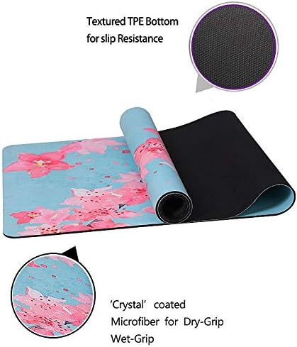 TPE Yoga mat Natural Rubber Non Slip Ultra Grip Eco Friendly Perfect for Yoga & Pilates Exercises Fitness workout Home Decorations Carry bag and Strap Included 183x68x0.5cm - Image 5