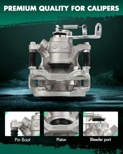Image of SCITOO 19B7155 Rear Left Disc Brake Caliper w /Bracket Fit For Mazda For 3 2014-2016,For Mazda For 3 Sport 2014-2016, Single Piston