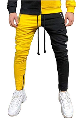 Men's Casual Tracksuit Long Sleeve Full-Zip Running Jogging Sports Jacket and Pants