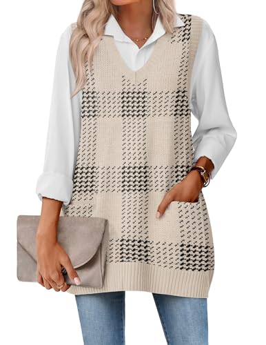 Zeagoo Oversized Sweater Dress for Women V Neck...