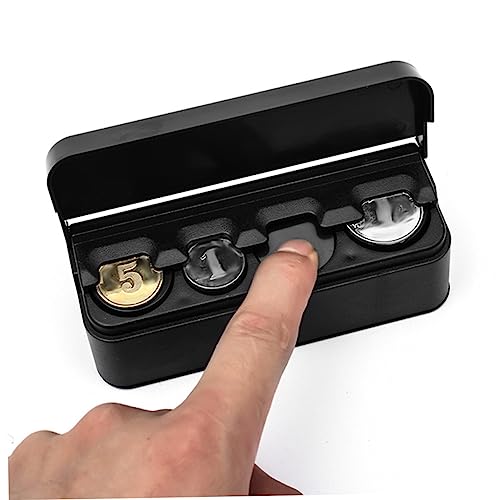Caja organizadora plástica negra para monedas portátil miniatura 5