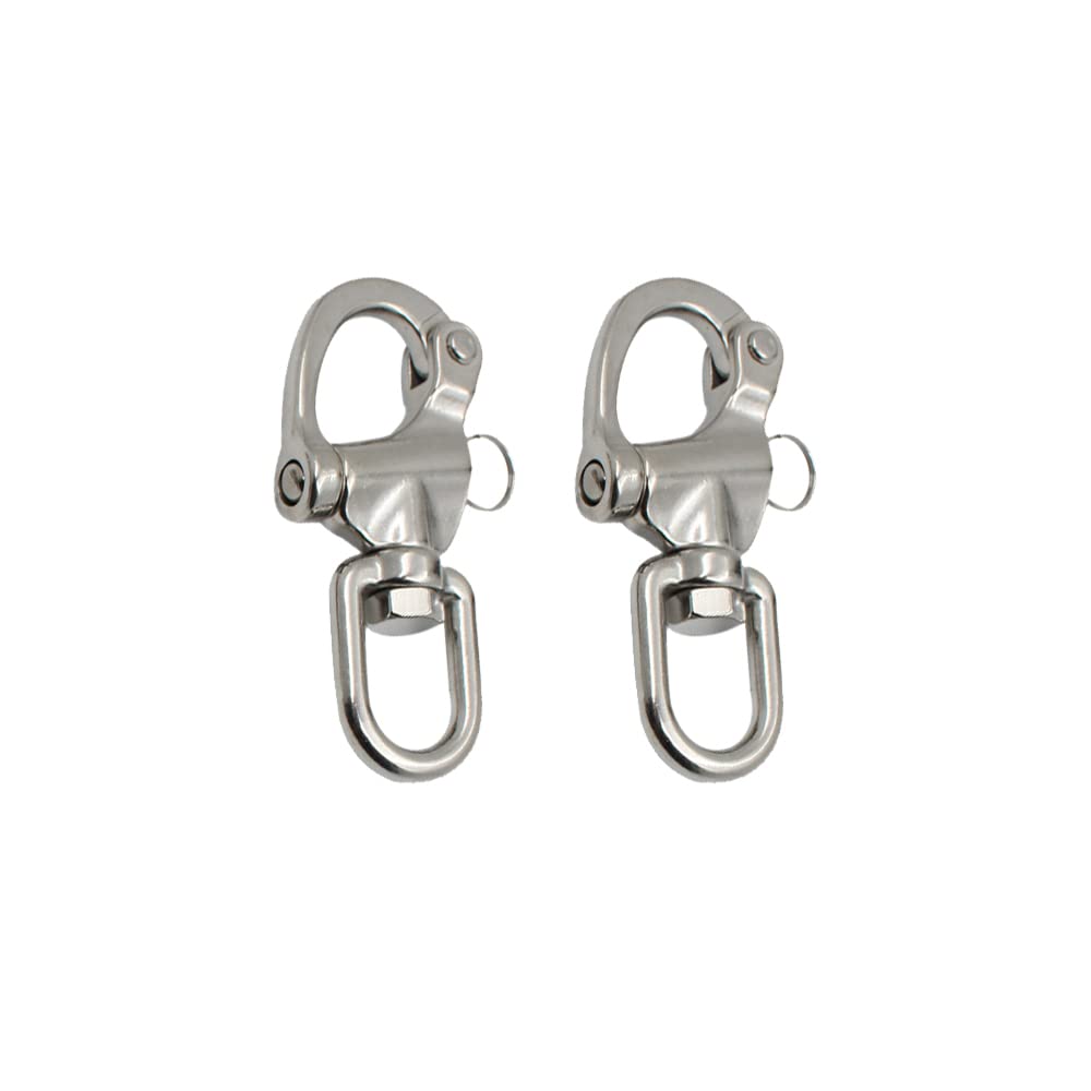 Spinnaker drizza grillo a scatto piccolo acciaio inox sgancio rapido girevole 70 mm 87 mm 128 mm