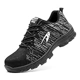  Smarten Zapatos de Seguridad Mujer Antideslizante Zapatillas de Seguridad Hombre Transpirable y Cómodas Calzado de Protección Jbblack 35 EU