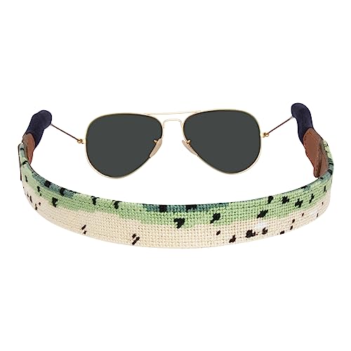 Image of Leather Hand-Stitched Needlepoint Sunglass Strap Retainer