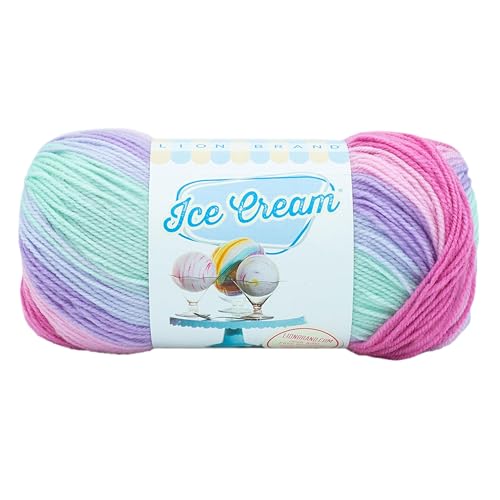 Hilo de mezcla acrílica suave Lion Brand Yarn color Ube de alta definición de punto 2