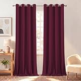 BellaHills Cortinas Opacas 140x240cm Rojo Cortinas Salon Dormitorio Térmicas...
