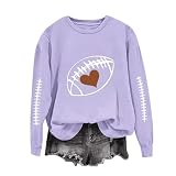 Bidobibo Graphic Hoodies Football Sweatshirts for Women Game Day Outfits Fall Graphic Oversized Crewneck Sweatshirt Gameday Shirts Pullover