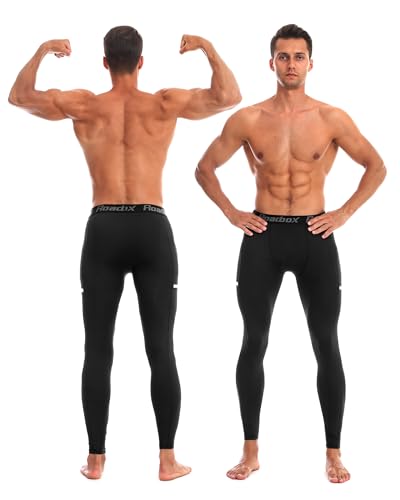 Roadbox 4US0101153-02-BLACK:M Compression Pants For Men Cooling Dry Base Layer Bottoms Sports Cycling Tights Leggings thumb #2