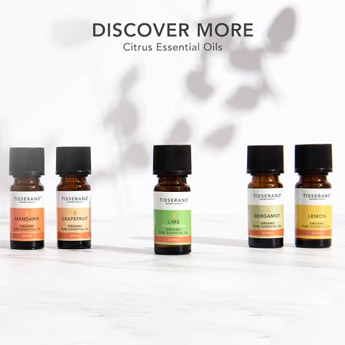 Tisserand Organic Pure Essential Oil - 100 Percent Natural - Essential Oils for Diffusers for Home - Vegan and Cruelty Free - Lemon - 0.3 oz