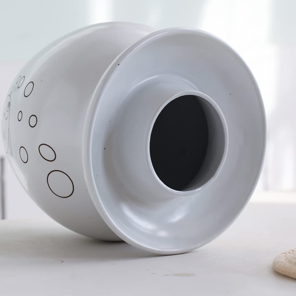 Biały tradycyjny chiński ceramiczny garnek do fermentacji, słoik do kiszenia z uszczelką wodną i pokrywką z rurką powietrzną, duży pogrubiony ceramiczny słoik do kiszenia, pojemniki do przechowy