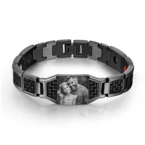 Personalized Photo Bracelet for Men Customized Picture Bracelet Gifts for Dad Husband Brother Fathers Day