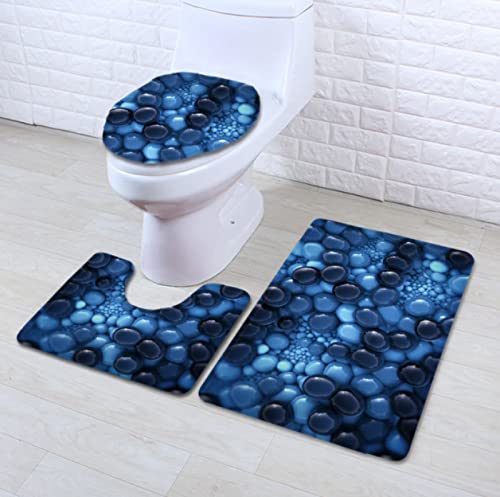 Badematten Set 3 Teilig,Toilettenmatte Set,3Er Badgarnitur Badezimmer Matte Set Dusch Bade Matte Vorleger Teppich 3D…