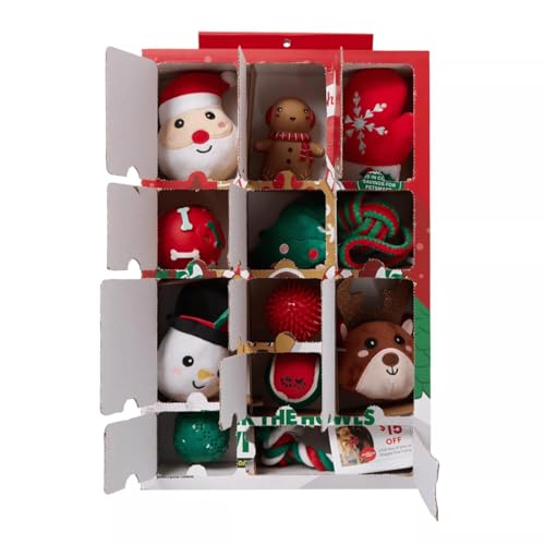 Hunde Adventskalender 2024, 24 Tage Weihnachtskalender Interaktives Quietschendes Hundespielzeuge Kauspielzeug Weihnachts Countdown Kalender Geschenk Für Hundeliebhaber