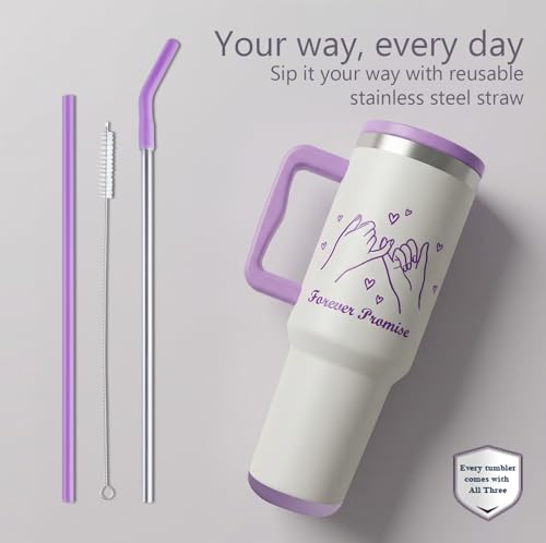 Image of Perch Hydro 1200ml Stainless Steel Tumbler with Handle & Straw | Double Wall Insulated Hot & Cold Flask | Valentine Gift Water Bottle for His & Her, Couples|with Premium Gift Box|Forever