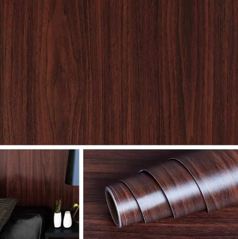 SIA VENDORS Wood Grain Tone Wallpaper Waterproof Old Furniture Vinyl Stickers Wooden Door Wardrobe Desktop PVC Wall Papers Decorative Shelf Drawer Liner (24x49Inch@, Mahogany Wood) (B0BZL5WT22) Amazon Price History, Amazon Price Tracker
