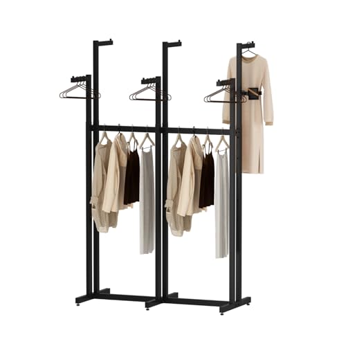 WTPLWD Black Clothes Rack with 6 Straight Arms, Metal Clothing Rack for Hanging Clothes, Freestanding Garment Rack Heavy Duty, 46" to 63" Adjustable Height Retail Clothing Rack for Boutiques Display by WTPLWD - Image 8