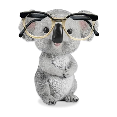 SUEHOZA Cute Animal Koala Eyeglasses Holder,Fun Glasses Holder Display Stands,Spectacle Holder, Glasses Accessories for Home Office Decor Cover
