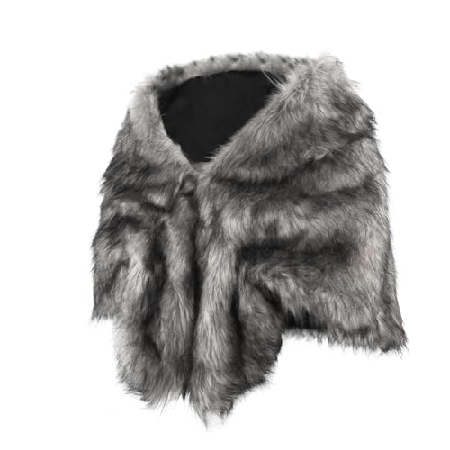 Women Faux Fur Shawl Bridal Wedding Fur Stole Cape 1920s Winter Cloak Warm Scarf Shoulder Wrap for Evening Dresses4