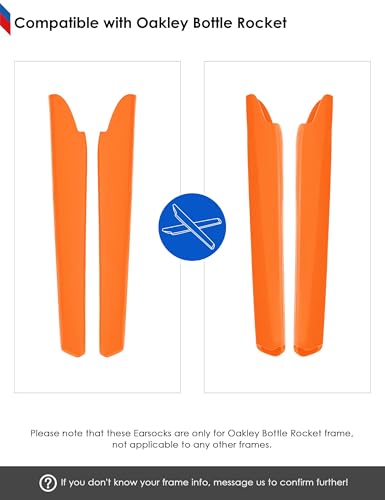 Image of BLAZERBUCK Replacement Temple Sleeves Ear Socks for Oakley Bottle Rocket OO9164 Sunglass - Orange
