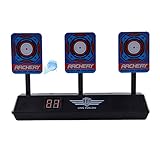 2. Interesting: The smart Electric Score Bullet Target is designed with the Electronic Intelligent Light Sound Effect, automatic Self-Standing after hitting 3 targets and scoring for the competition.