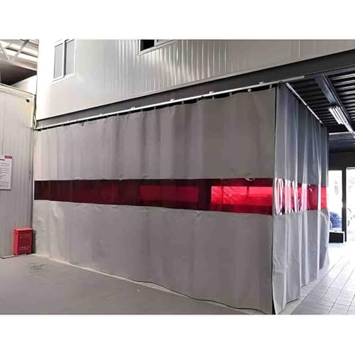 Cortina de soldadura industrial con ventana de visualización, divisor resistente al fuego para seguridad en el taller