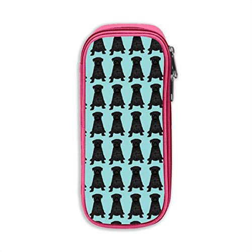 Preisvergleich Produktbild Black Dogs Pencil Pen Case Beuteltasche Student Stationery Office Kosmetische Schminktasche Aufbewahrung Pink