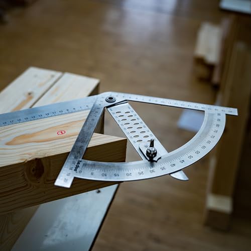 hedue® Alphawinkel Mikro - Kleiner Alpha Winkel für Zimmerer, Anreißwinkel & Präzisionswinkel in Einem, beliebtes Zimmermann Werkzeug & Anreissgerät