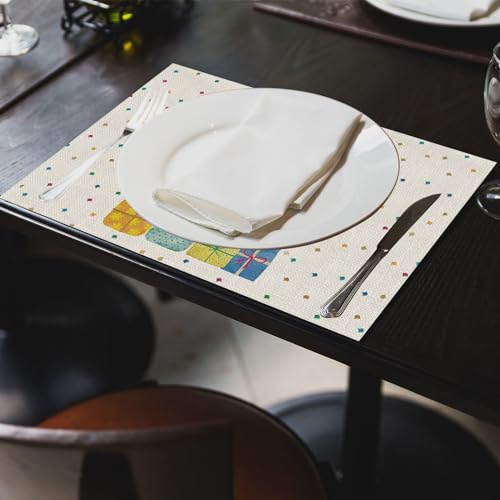 Zaew SSAQW Happy Birthday Placemats Set Of 4 Balloon Gift Table Mats Party Table Decorations 12X18 Inch thumb #2