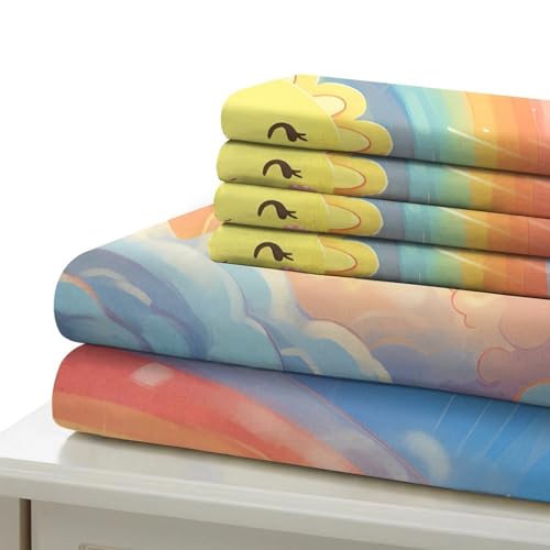 Parure de lit microfibre ultra douce arc-en-ciel 260x220cm