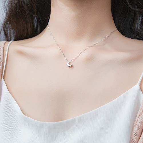 Collar de luna de plata para niñas accesorio diario para el colegio 3