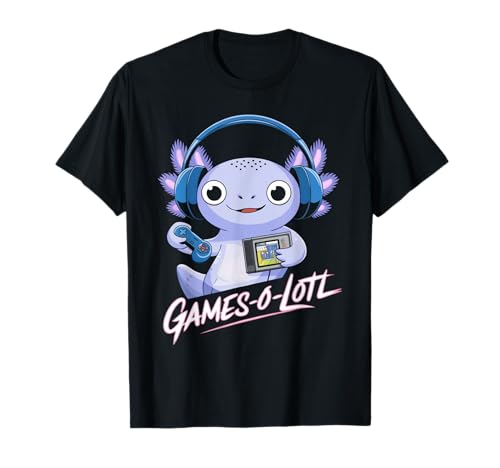 Gamesalotl Axolotl Funny Kawaii Gamer Boys Girls Video Juego Camiseta
