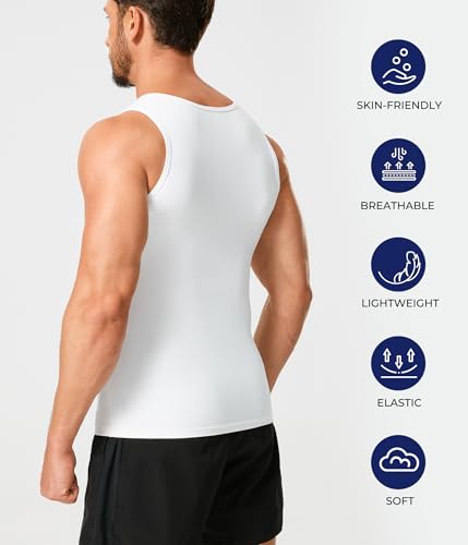 TAILONG Compression Shirts for Men Slimming Body Shaper Vest Tank Top Undershirt Tummy Control Shapewear3