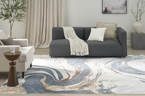 Tapete decorativo rectangular 108 cm x 79 cm azul marfil miniatura 4