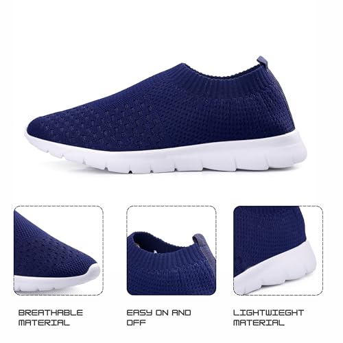 Image of Kraasa Men's Slip on Walking Shoes Ultra Light Breathable Non Slip Running Shoes Casual Fashion Sneakers Mesh Workout Sports