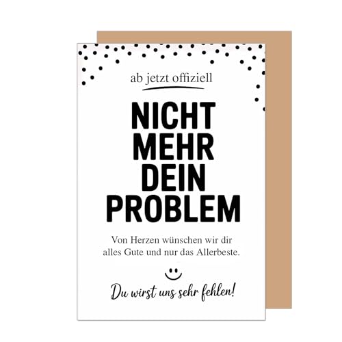 Edition Seidel Premium Glückwunschkarte zum Abschied mit Umschlag. Abschiedskarte mit Spruch Grußkarte Karte Ruhestand Jobwechsel Arbeit Mann Frau Kollege Kollegin Freunde Wünsche (AS161 SW025)