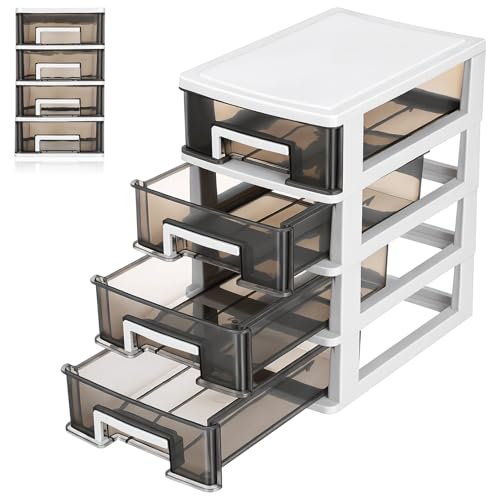 Meuble de rangement à quatre niveaux tiroirs transparents spécial bureau