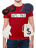 Shirt-Panda T-Shirt Panzerknacker Kostüm-Set Verkleidung Karneval und Fasching 671761 Set06 T-Shirt/Cap/Maske/Handschuhe/Beutel M