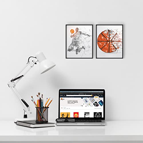 Basketball Wall Art Prints - Set Of 2 (11X14) Unframed Basketball Posters - Basketball Room Decor For Men Kids Teenagers - Basketball Poster Set For Bedroom Man Cave - Basketball Wall Decor - Basketball Boys Bedroom Decor - Geometric #TOP3