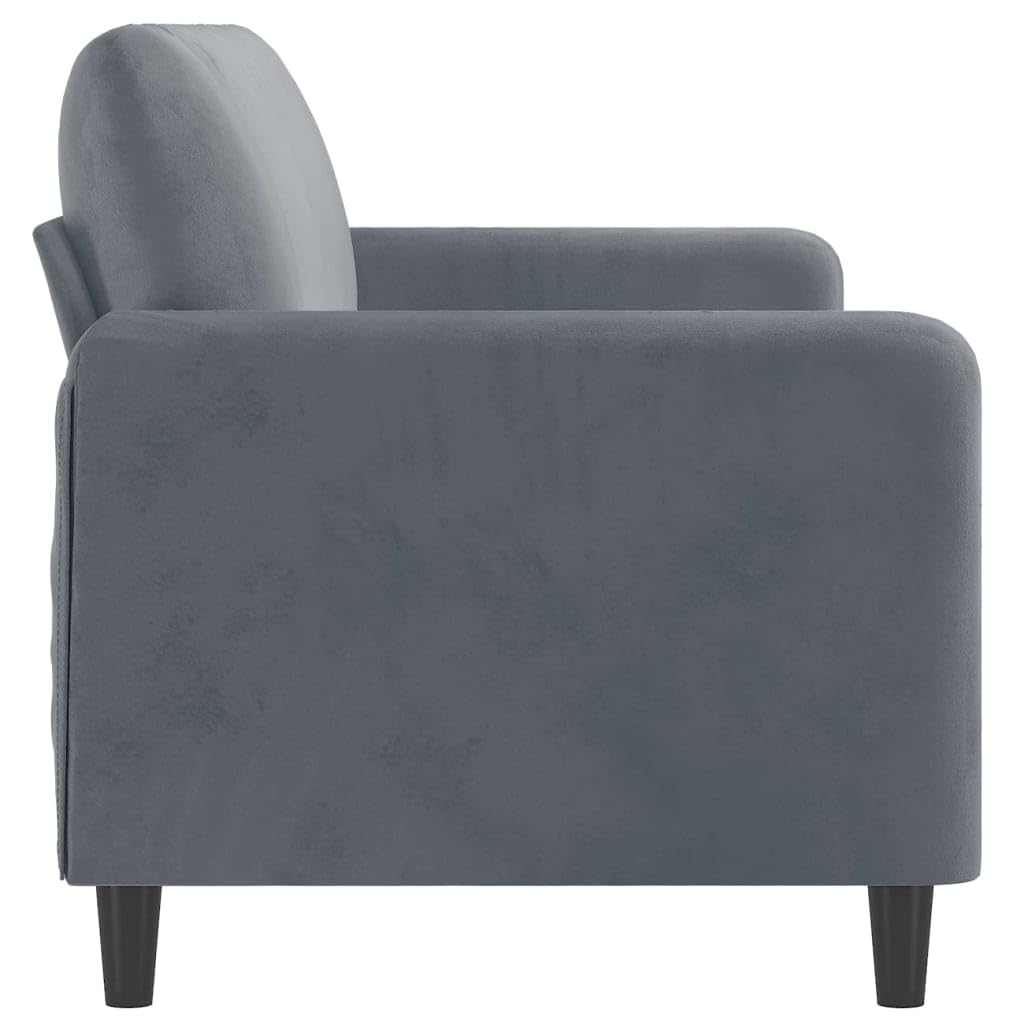 vidaXL Sofá de 3 plazas Terciopelo Gris Oscuro 180 cm