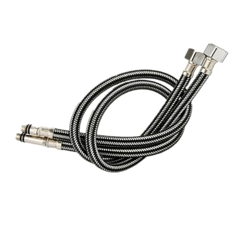 Manguera Ducha Manguera de tubo trenzado nailon acero inoxidable, 2 uds., manguera silicona for plomería, grifo termorresistente for lavabo, fregadero, cocina, baño G1/2