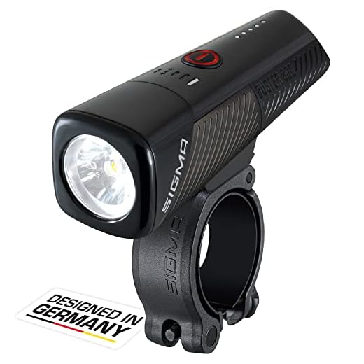 SIGMA Luz Bicicleta Delantera Buster 800 - Impermeable Recargable Luz Delantera Bicicleta con Cinco Modos de Iluminación & Indicador de Batería |170 m de Alcance Luminoso hasta 30 Horas de Luz