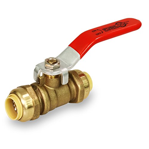 Supply Giant VQCW34 Full Port fit Ball Valve Water Shut Off Push to Connect PEX,Copper, CPVC, 3 4 Inch, Brass