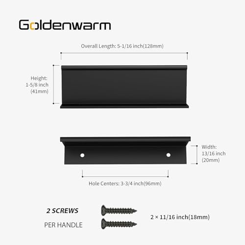 Image of Goldenwarm 15 Pack 3-3 /4in Black Finger Edge Pulls for Kitchen Handles