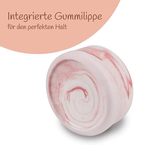 Hundenapf Keramik 2er Set (Pink / 850 ml) Napf für Kleine und Grosse Hunde - Modern rutschfeste Unterseite - Spülmaschinengeeignet - Futternapf